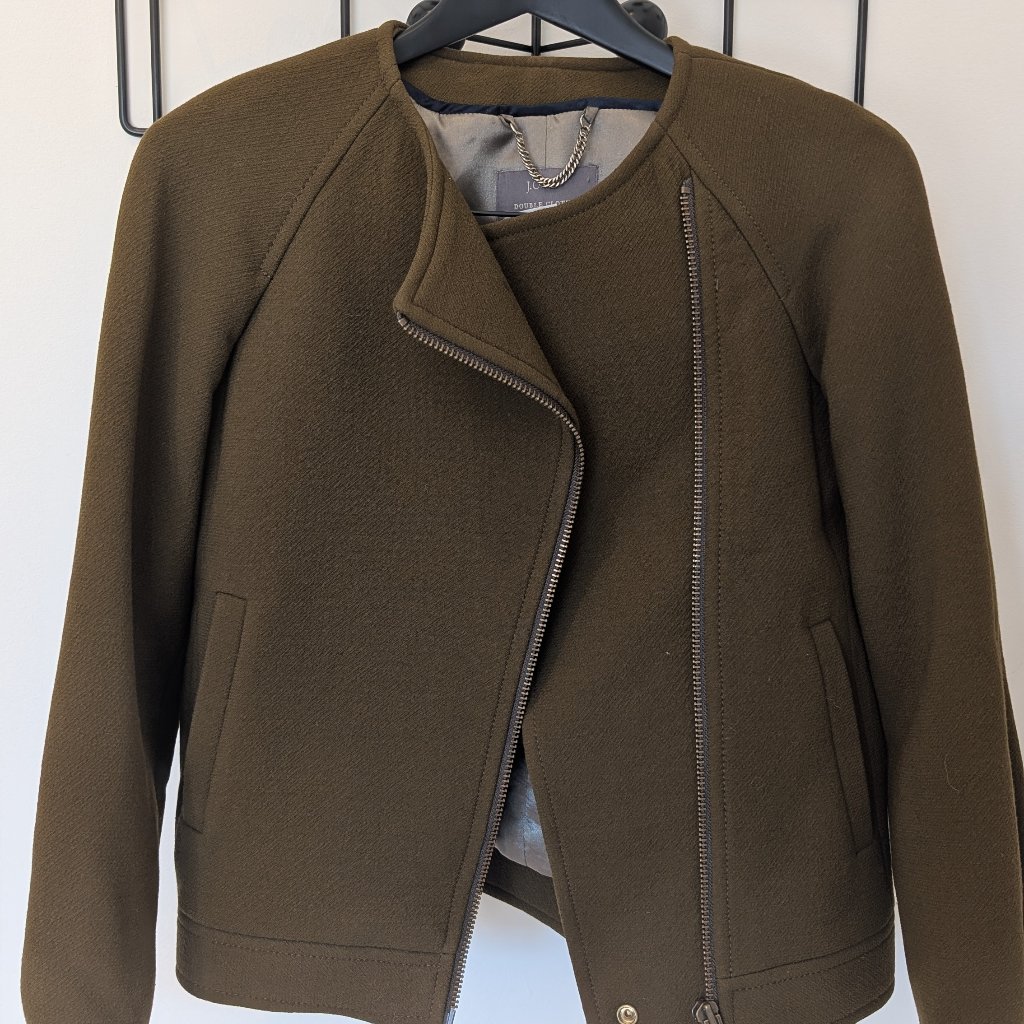 J Crew Asymmetric Zippered Bomber Jacket - Size 00